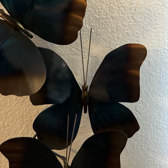 Key West Copper Art - Blue Morpho Triple Wall Decor Artist Signed - Picture 4 of 9